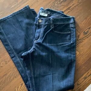 Dark Blue Denim Jeans Urban Flared Leg